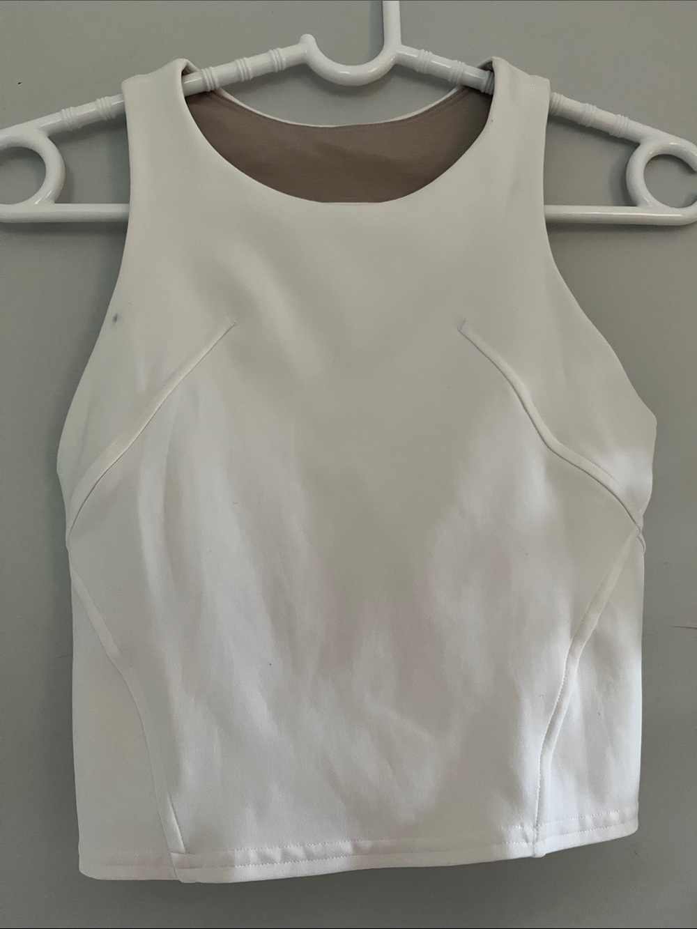 lululemon athletica White Sculpted Sleeveless Crop Top